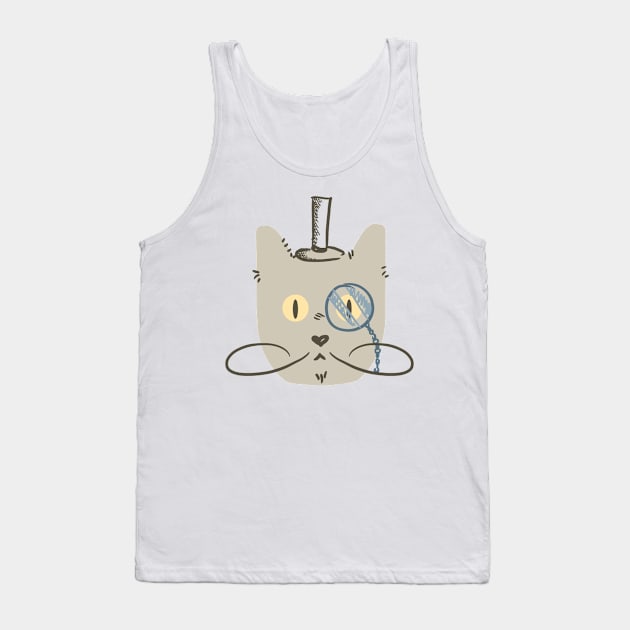 Cat in the Top Hat Tank Top by HiPolly